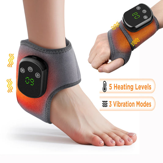 Electric Foot & Hand Massager – Heated Vibrating Ankle Massager, Portable Relaxation Therapy Machine