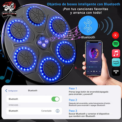 Smart Bluetooth Wall-Mounted Music Boxing Target Trainer – Electronic Punching Machine for Home Gym