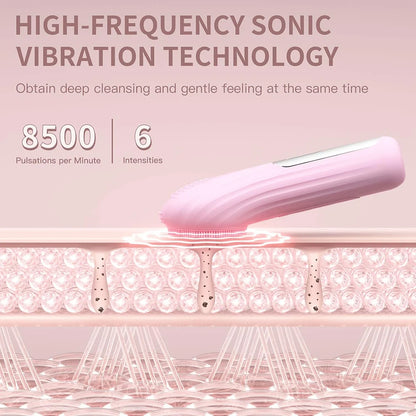 Sonic Facial Cleansing Brush – Waterproof Rechargeable Face Scrubber & Deep Pore Exfoliating Skin Care Tool