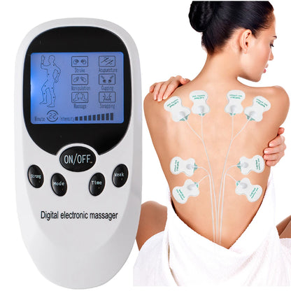 16-Mode Digital TENS + EMS Pulse Massager – Portable Electric Muscle Stimulator Device for Back & Neck Pain Relief at Home