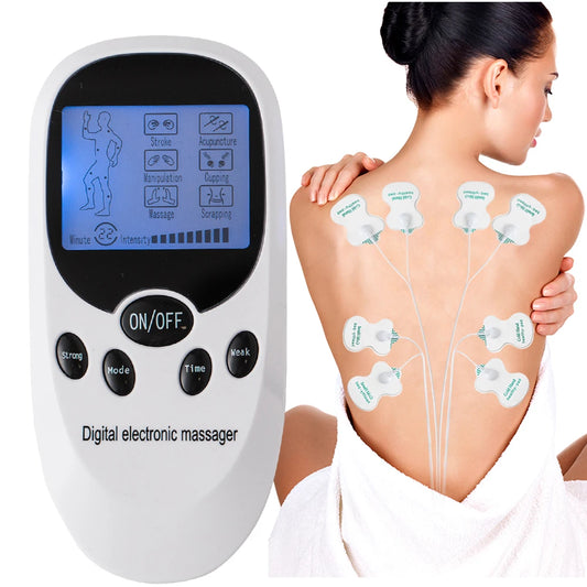 16-Mode Digital TENS + EMS Pulse Massager – Portable Electric Muscle Stimulator Device for Back & Neck Pain Relief at Home