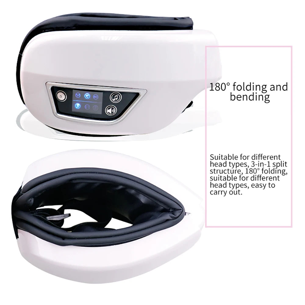 VisioRelax™ 6D Smart Eye Massager – Airbag Compression, Vibration & Bluetooth Music Sleep Mask