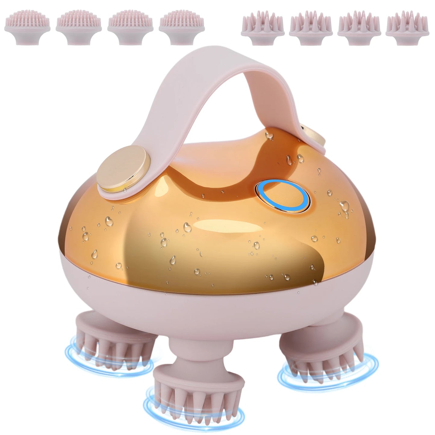 ScalpZen™ Electric Scalp Massager – 8 Silicone Massage Heads, Deep-Kneading & 3-Mode Therapy for Hair Growth, Stress Relief & Relaxation