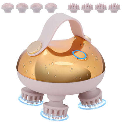 ScalpZen™ Electric Scalp Massager – 8 Silicone Massage Heads, Deep-Kneading & 3-Mode Therapy for Hair Growth, Stress Relief & Relaxation