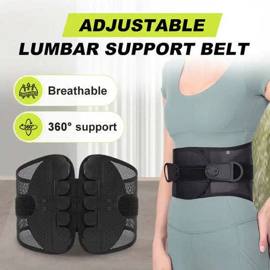 Adjustable Lumbar Support Belt with Double Pull Pulley