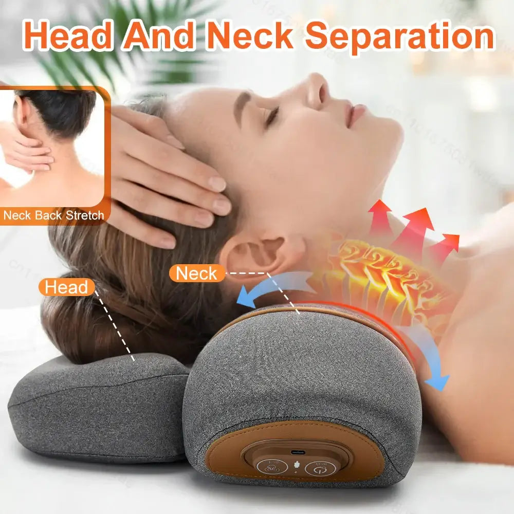 CerviRelax Pro™ 3-in-1 Electric Neck Massager Pillow – Cervical Traction, Vibration & Heat Therapy for Pain Relief