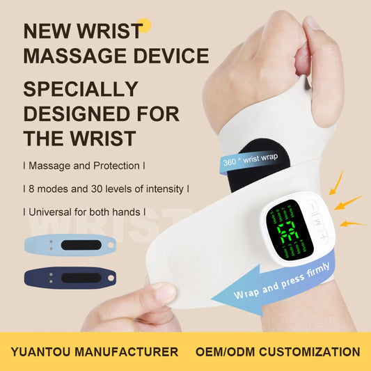 Electric Cordless Wrist Massager – USB Rechargeable Vibration Device for Tenosynovitis and Carpal Tunnel Relief