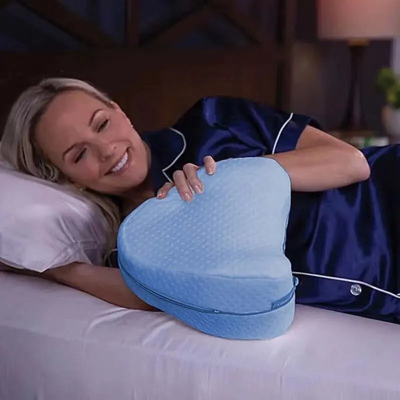 Heart-Shaped Memory Foam Leg Pillow – Slow Rebound Knee & Hip Alignment Cushion for Side Sleepers