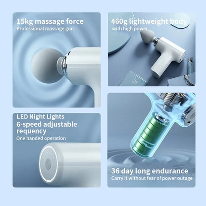 PulsePro™ Portable AI Massage Gun – Deep Tissue Percussion Massager with Smart Pressure Sensing & LED Light