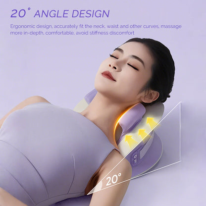 Foreverlily 6D Rechargeable Neck & Shoulder Massage Pillow – Ergonomic Kneading Cervical Massager for Back, Waist & Legs