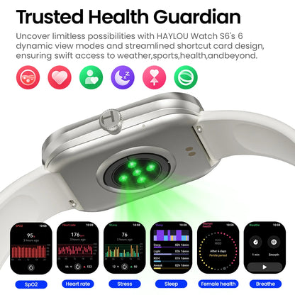 Watch S6 Voice-Call Smartwatch (Unisex) — Health Monitoring, IP68 Waterproof, Voice Assistant & Smart Notifications