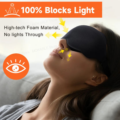 3D Sleep Mask – Blackout Eye Mask for Sleeping, Soft Breathable Travel Eyeshade & Night Sleep Aid