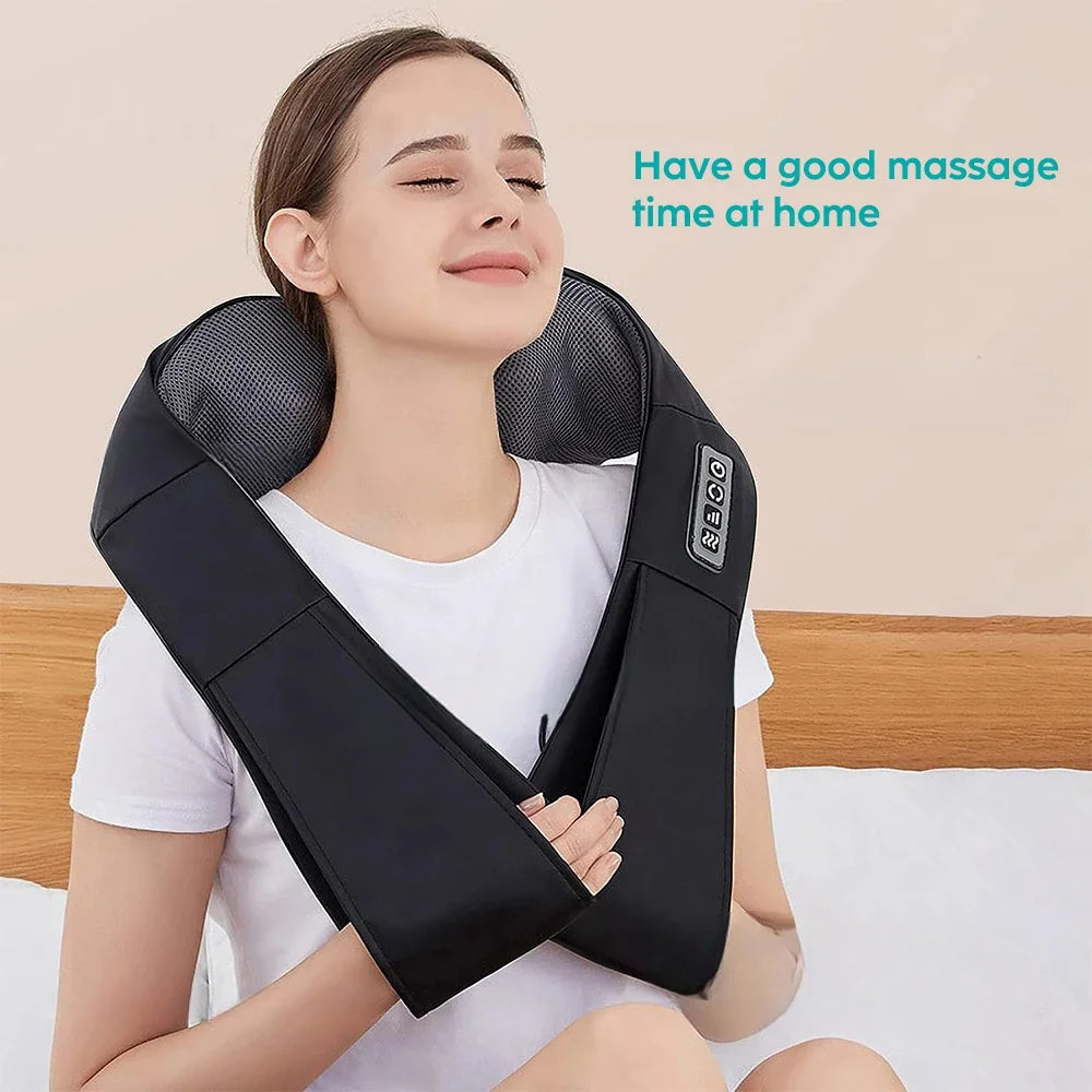 Shiatsu Neck and Shoulder Massager with Heat – U-Shaped Deep Kneading Electric Back Pillow for Neck, Waist, Leg & Full Body