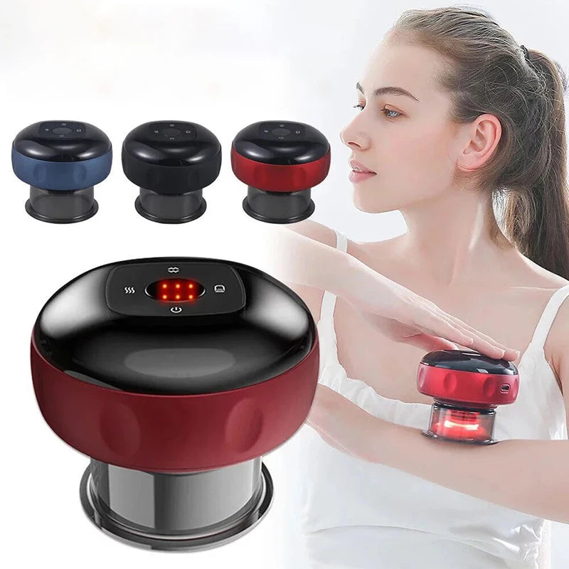 Smart Electric Cupping Massager – Heated Vacuum Suction & Scraping Therapy for Back, Neck, Arms & Legs