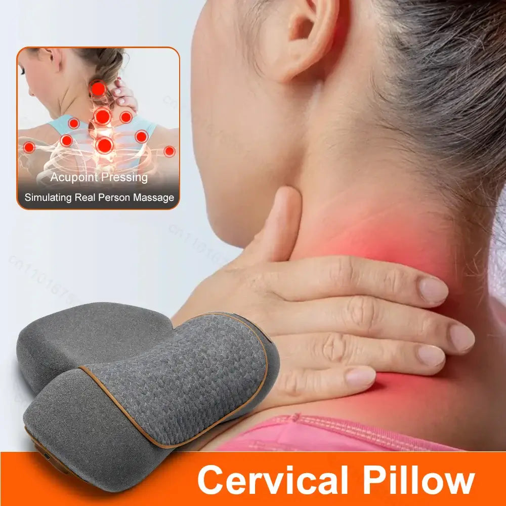 CerviRelax Pro™ 3-in-1 Electric Neck Massager Pillow – Cervical Traction, Vibration & Heat Therapy for Pain Relief