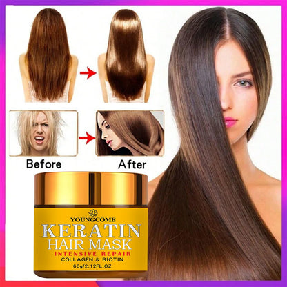 Hair Repair Mask – Biotin Collagen Keratin Treatment, Nourishing Conditioner for Dry & Damaged Hair
