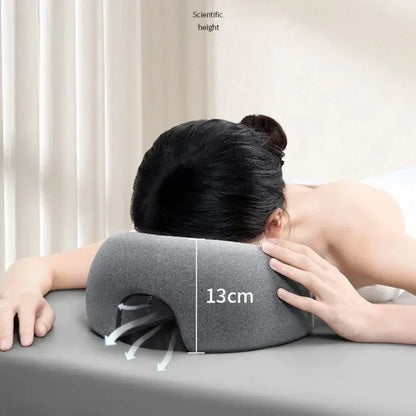 Ergonomic Lying Down Pillow – Memory Foam Face Rest Support for Massage, Spa, and Beauty Treatments