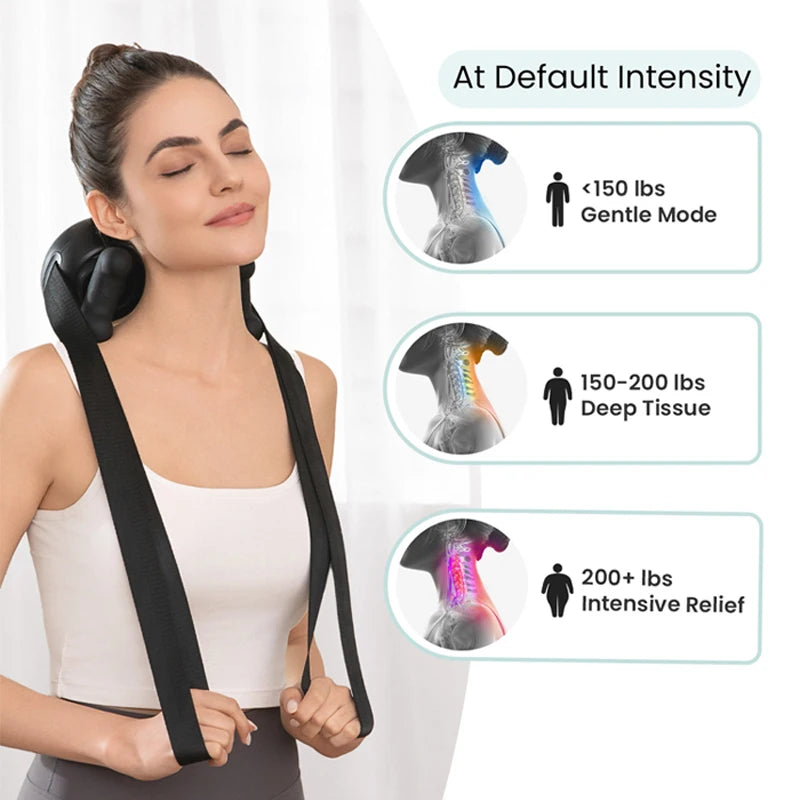 RelaxWave™ Cordless Shiatsu Neck & Shoulder Massager with Heat – Electric Deep-Tissue 6D Kneading for Neck, Back & Shoulder Relief