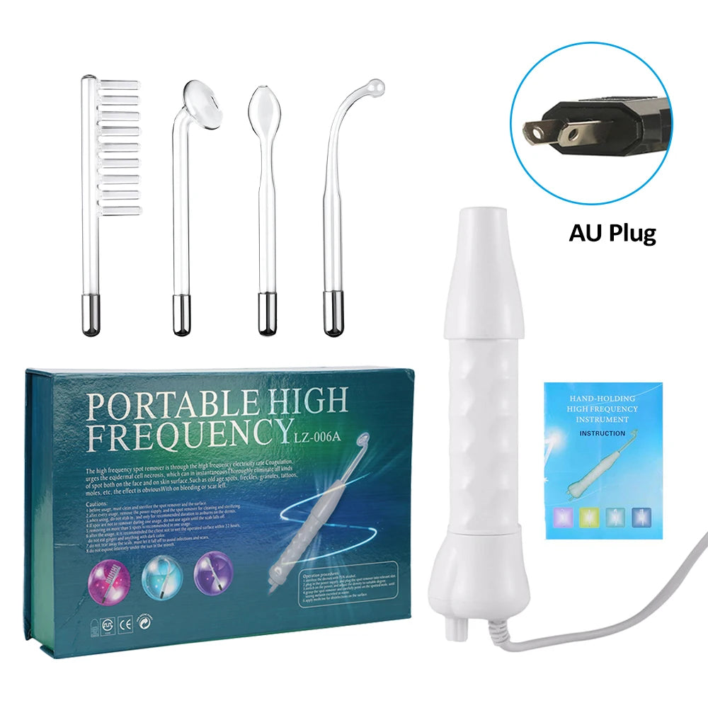 High Frequency Electrotherapy Wand with Neon Argon Glass Tube – Skin Tightening and Wrinkle Removal Device