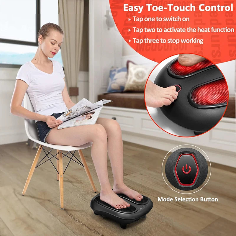 FootZen™ Heated Shiatsu Foot Massager – Deep Kneading Electric Therapy for Heel & Sole Relief