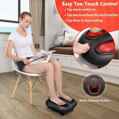 FootZen™ Heated Shiatsu Foot Massager – Deep Kneading Electric Therapy for Heel & Sole Relief