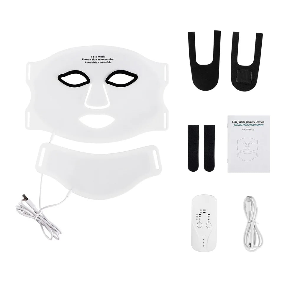 Wireless Silicone LED Face & Neck Mask – 7-Color Photon Therapy