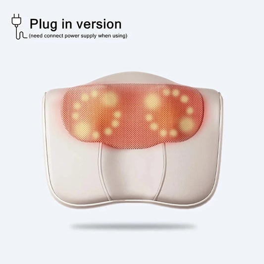 Heated Shiatsu Massage Pillow for Neck, Back & Shoulders – Deep Kneading Massager with Heat for Waist & Finger Relaxation