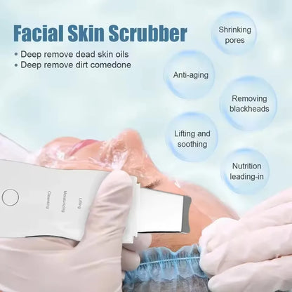 Ultrasonic Skin Scrubber – Deep Face Spatula Blackhead Remover & Facial Cleaner Massager