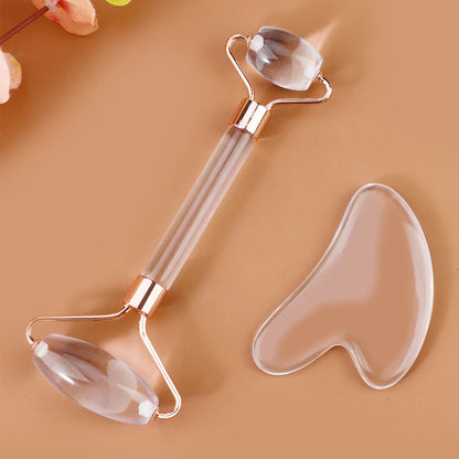 End Gua Sha Massage Roller and Facial Skin Lifting Scraper – Anti-Wrinkle Beeswax Stone Massager