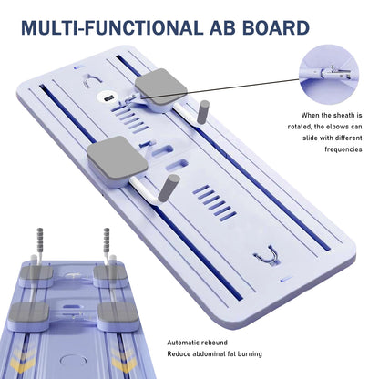 Multi-Functional Auto-Rebound Abdominal Board with Resistance Bands