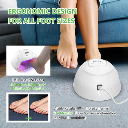 Laser Device for Nail Fungus Treatment – 15x Blue Light 470nm & 30x Red Light 650nm, Digital Display Nail Care Machine for Mycosis