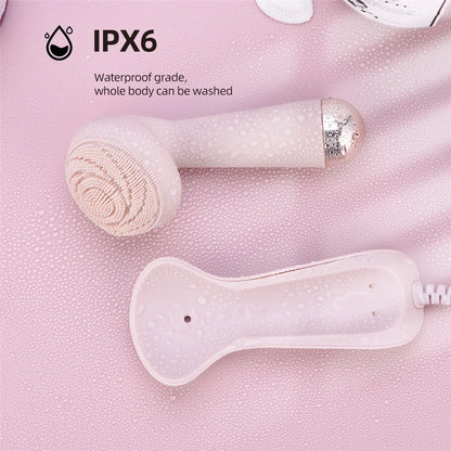 Electric Silicone Facial Cleansing Brush – Waterproof Rechargeable Vibrating Face Massager & Pore Cleaning Beauty Tool