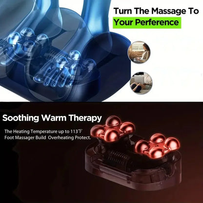 Extra-Large Electric Shiatsu Foot & Calf Massager with Hot Compress & Deep Kneading Roller