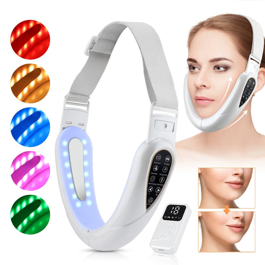Rechargeable V Face Massager with LED Display – Portable Facial Beauty Device for Face Slimming and Skin Care