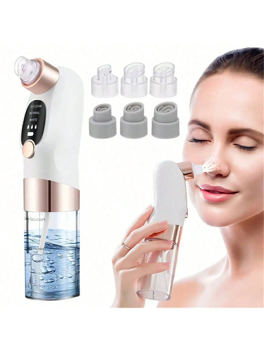 Water Circulation Pore Vacuum Cleaner – Blackhead Remover Beauty Device with 6 Suction Heads & 3 Adjustable Gears