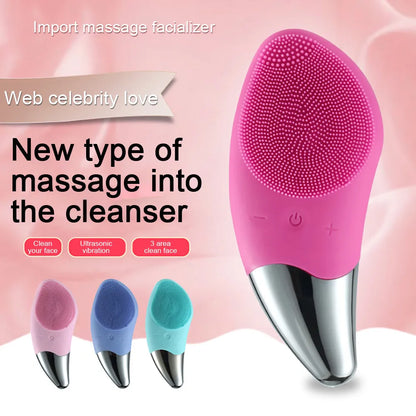 Waterproof Facial Cleansing Brush – Rechargeable Electric Face Scrubber & Exfoliating Cleanser Brush