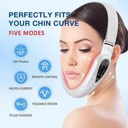 Rechargeable V Face Massager with LED Display – Portable Facial Beauty Device for Face Slimming and Skin Care