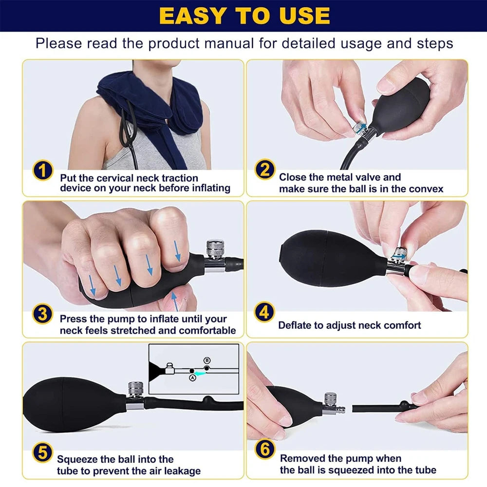 Cervical Neck Traction, Pain Relief Collar Brace