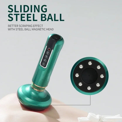 Tricolor Electric Massager GuaSha – Anti-Cellulite Vacuum Suction Cup with Infrared Heat for Slimming & Scraping Therapy