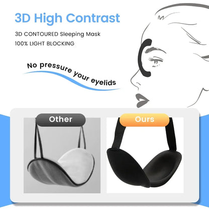 3D Sleeping Eye Mask – Breathable Memory Foam Night Blindfold for Natural, Comfortable Sleep