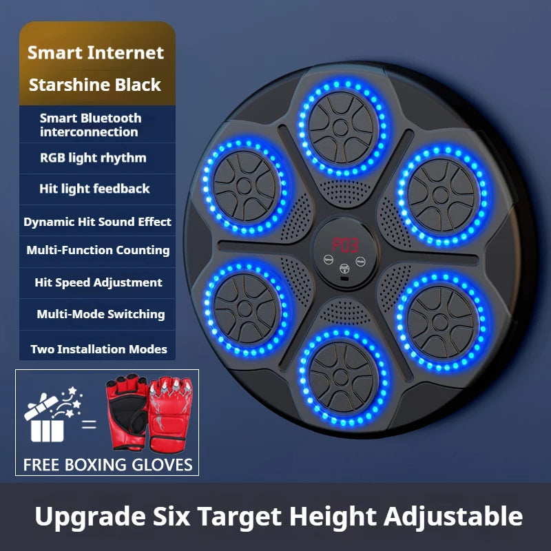 Smart Bluetooth Wall-Mounted Music Boxing Target Trainer – Electronic Punching Machine for Home Gym