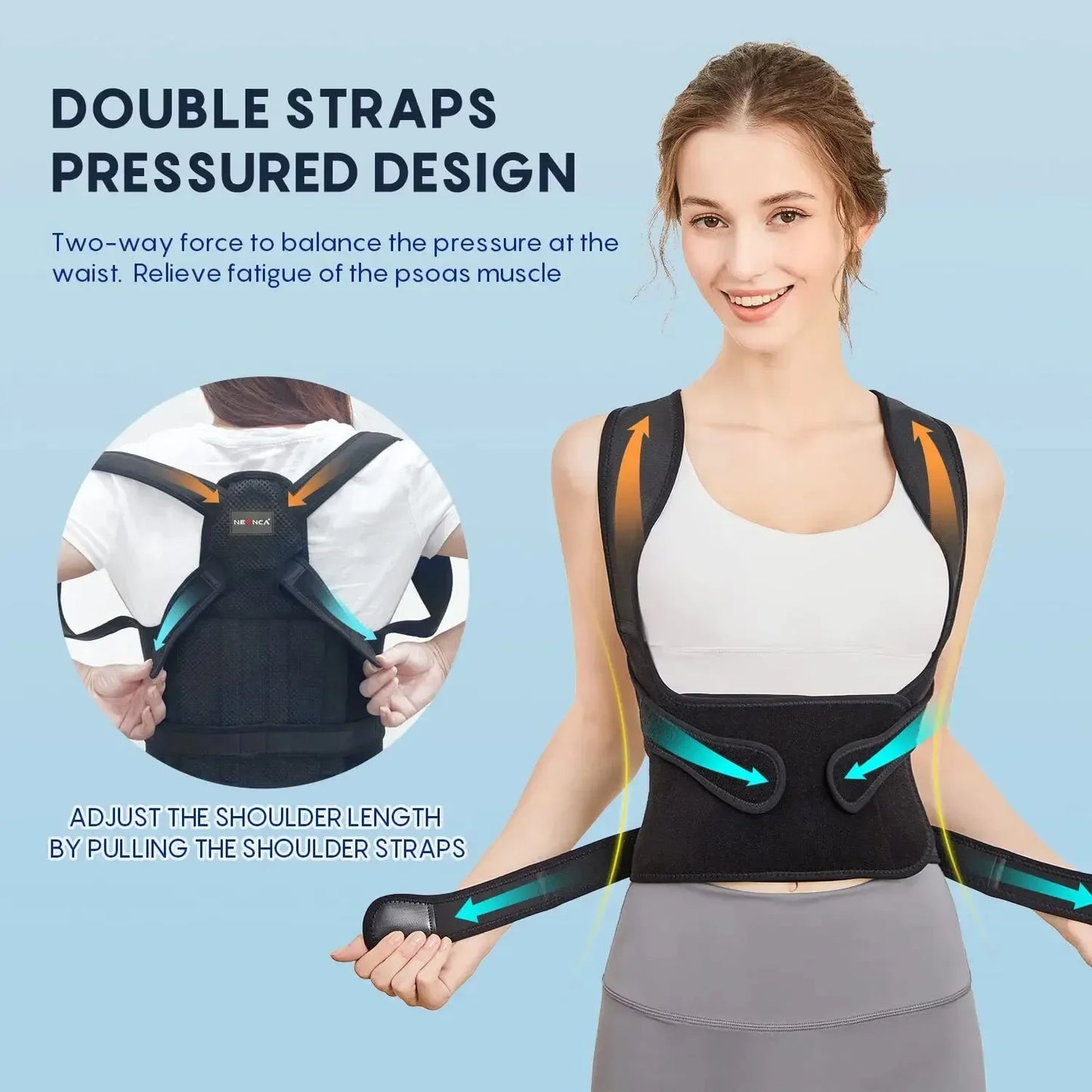 Posture Corrector Back Brace – Fully Adjustable Orthopedic Straps