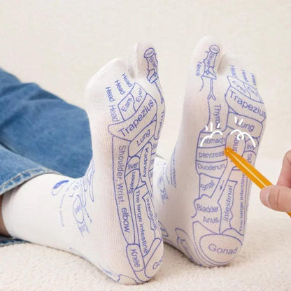 SoleEase™ Reflexology Socks – Acupressure Foot Map Socks for Stress Relief & Circulation