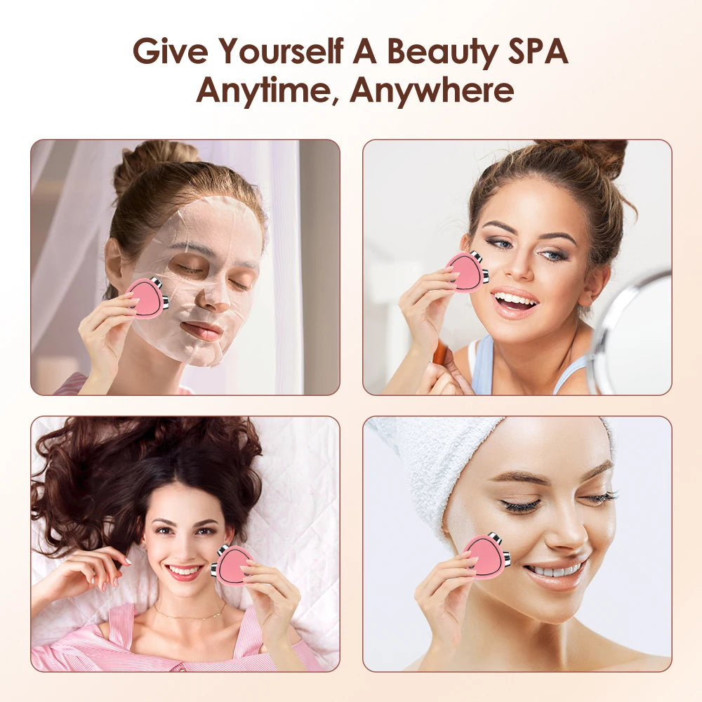 Facial Massage Roller – Portable USB Rechargeable Multifunctional Facial Beauty Device for Home Use