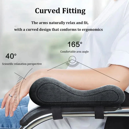 Memory Foam Armrest Pads – 1 Pair Chair Armrest Cushions for Elbow & Forearm Pressure Relief (Home & Office Use)