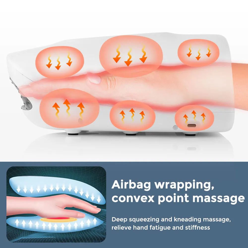 Electric Airbag Hand Massager with Hot Compress & Deep Kneading