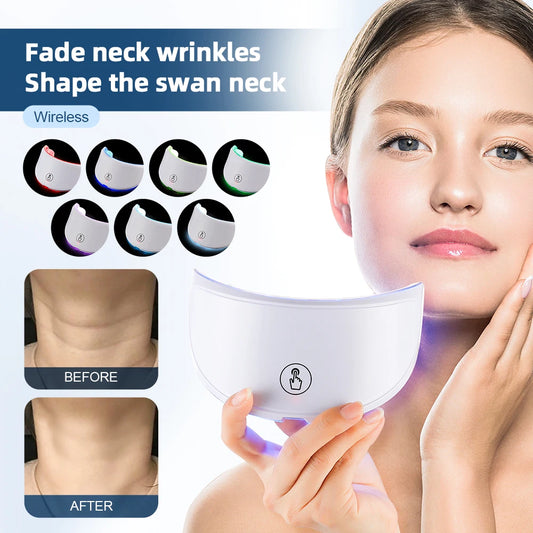 LED Neck Mask – Photon Therapy Skin Tightening Device, Anti-Wrinkle Neck Beauty Tool for Skin Brightening & Rejuvenation