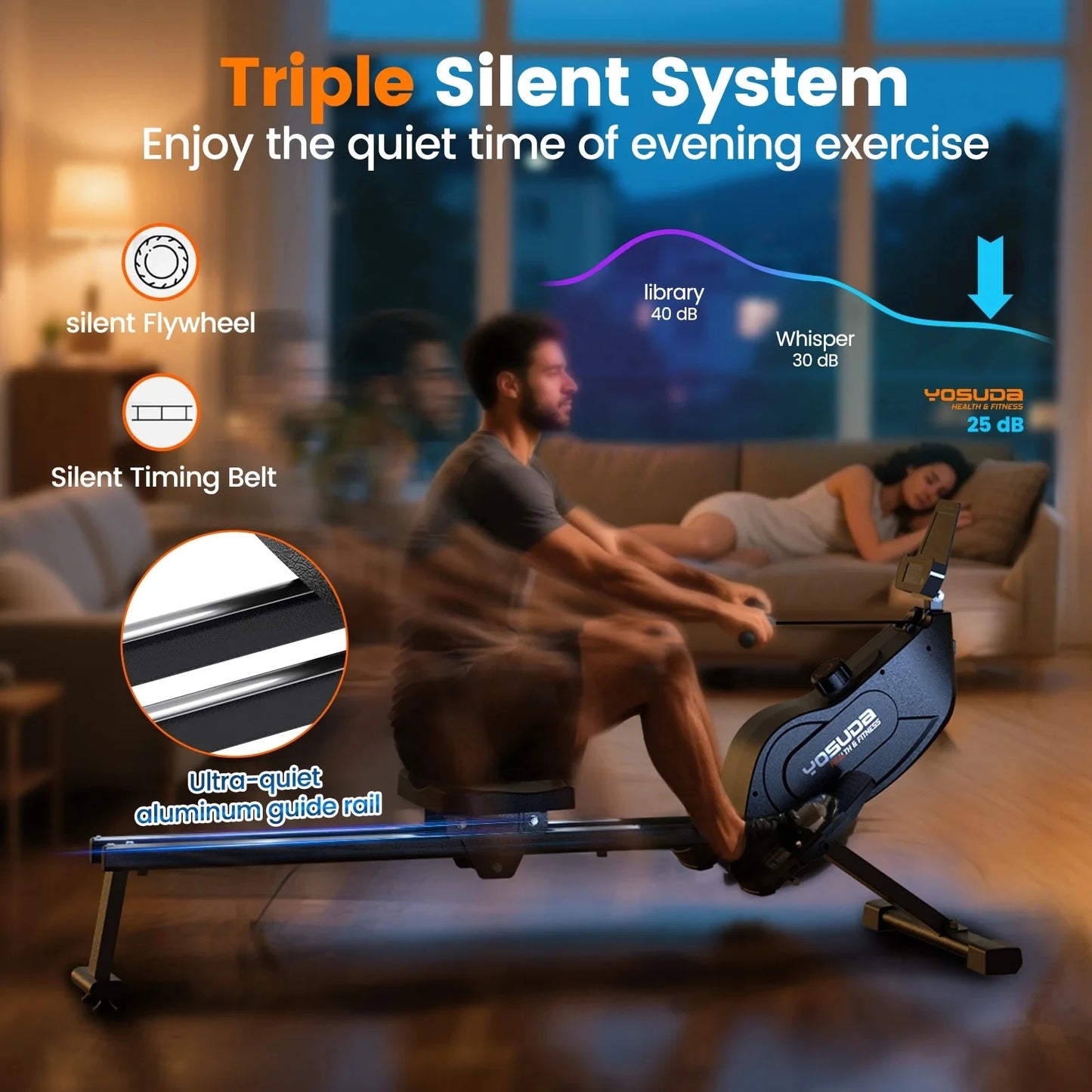 AquaStride™ Magnetic Rowing Machine