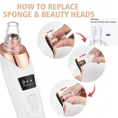 5 Suction Power Blackhead Remover Pore Vacuum – Electric Facial Pore Cleaner & Extractor Tool for Women & Adults