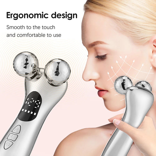 Electric Facial Microcurrent Beauty Device with LED Display – Face Lifting Roller Massager for Skin Tightening – Best Gift for Mom and Skincare Lovers
